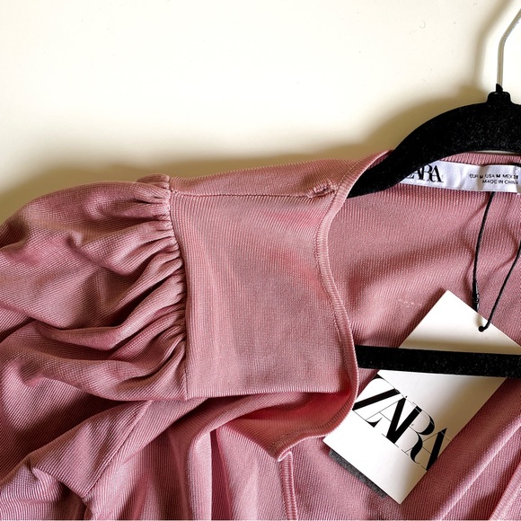 Zara Pink Wrap Top - Picture 2 of 4